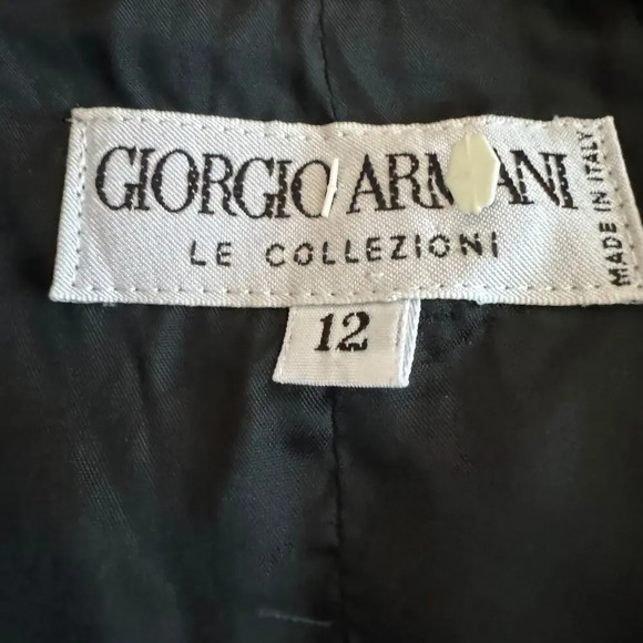 Giorgio Armani Womens Wool Blazer Coat Size 12 Blue Green Long Sleeves Chic - Picture 2 of 9